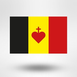 Sticker Belgische Vlag met...